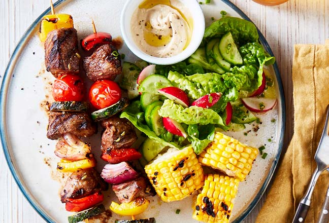 Moroccan Lamb and Vegetable Kebabs