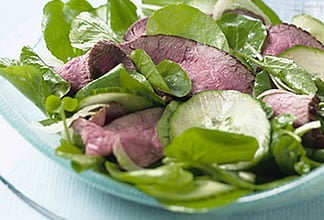 Australian lamb cucumber and watercress salad