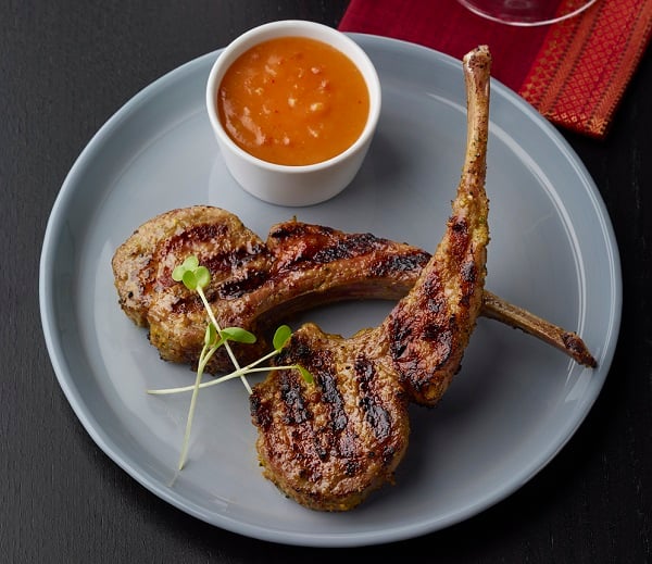 Satay Australian lamb chops and peanut sauce