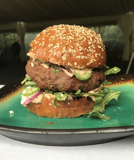 GRILLED HARISSA AUSSIE LAMB BURGER