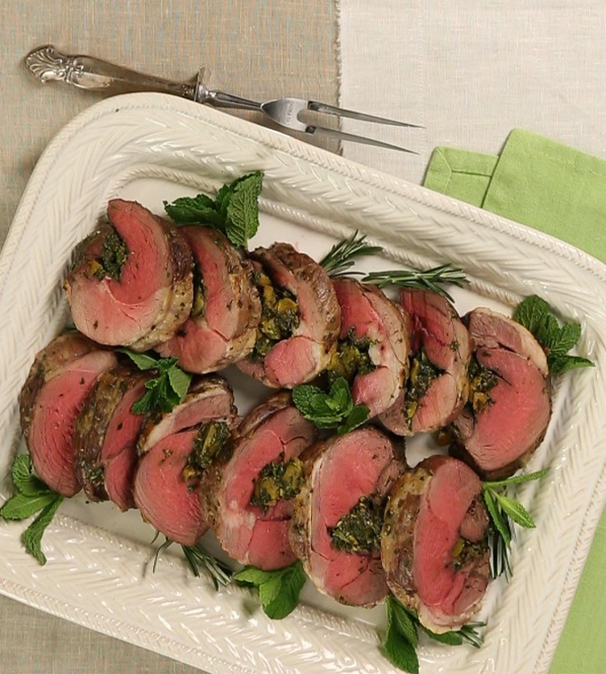 APRICOT AND HERB STUFFED LEG OF LAMB