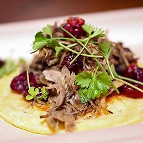 AUSSIE LAMB CARNITAS TACOS WITH PICKLED CRANBERRIES