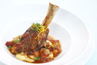 Italian lamb shanks with soft polenta