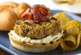 Mediterranean-Australian-Lamb-Burger-with-Goat-Cheese-and-Tomato-Relish