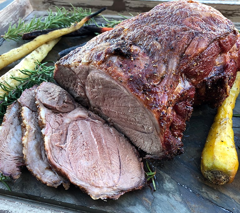 Sliced lamb roast