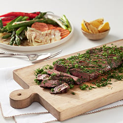 Aussie beef sirloin steak with grilled vegetables