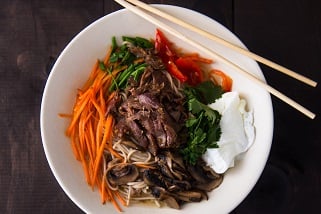 Aussie lamb noodle bowl