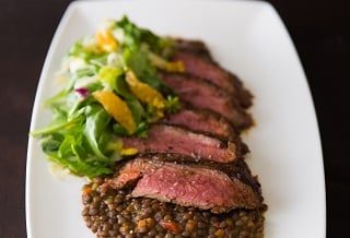 Baharat rubbed Aussie grassfed flank steak